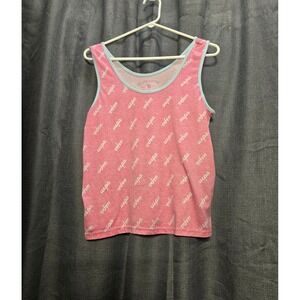 US Polo Assn Tank Top Sleeveless Casual All Over Print‎ Pink Large